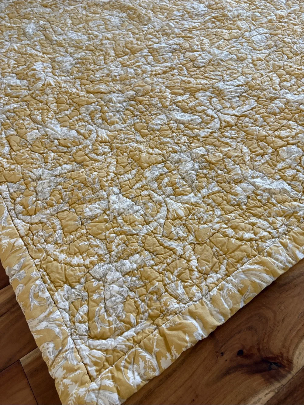 Elsa C Columbine Vintage Cotton Quilt French Country Boutis 60x60
